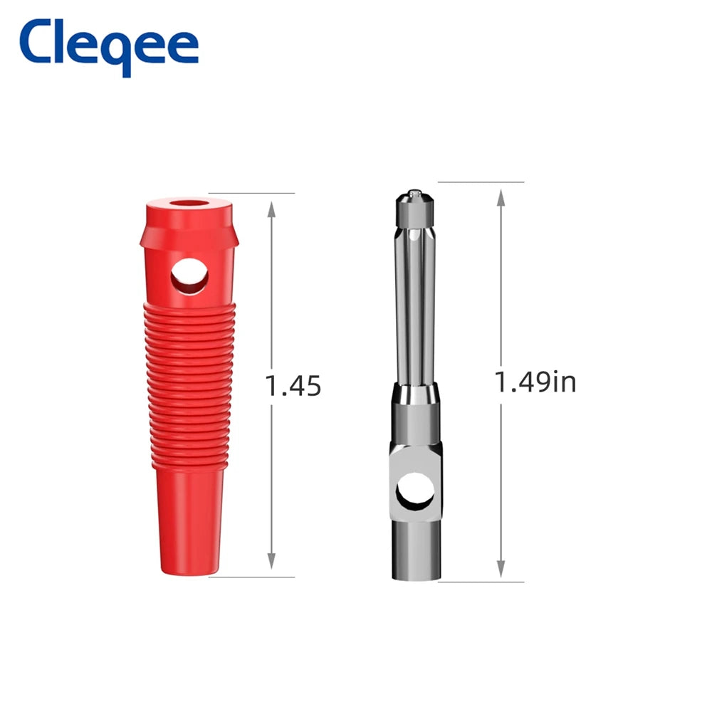 Cleqee 10pcs  4mm Stackable Banana Plug 32A High Current Screw Locking/Welding Copper Connector for Multimeter Speaker Cable