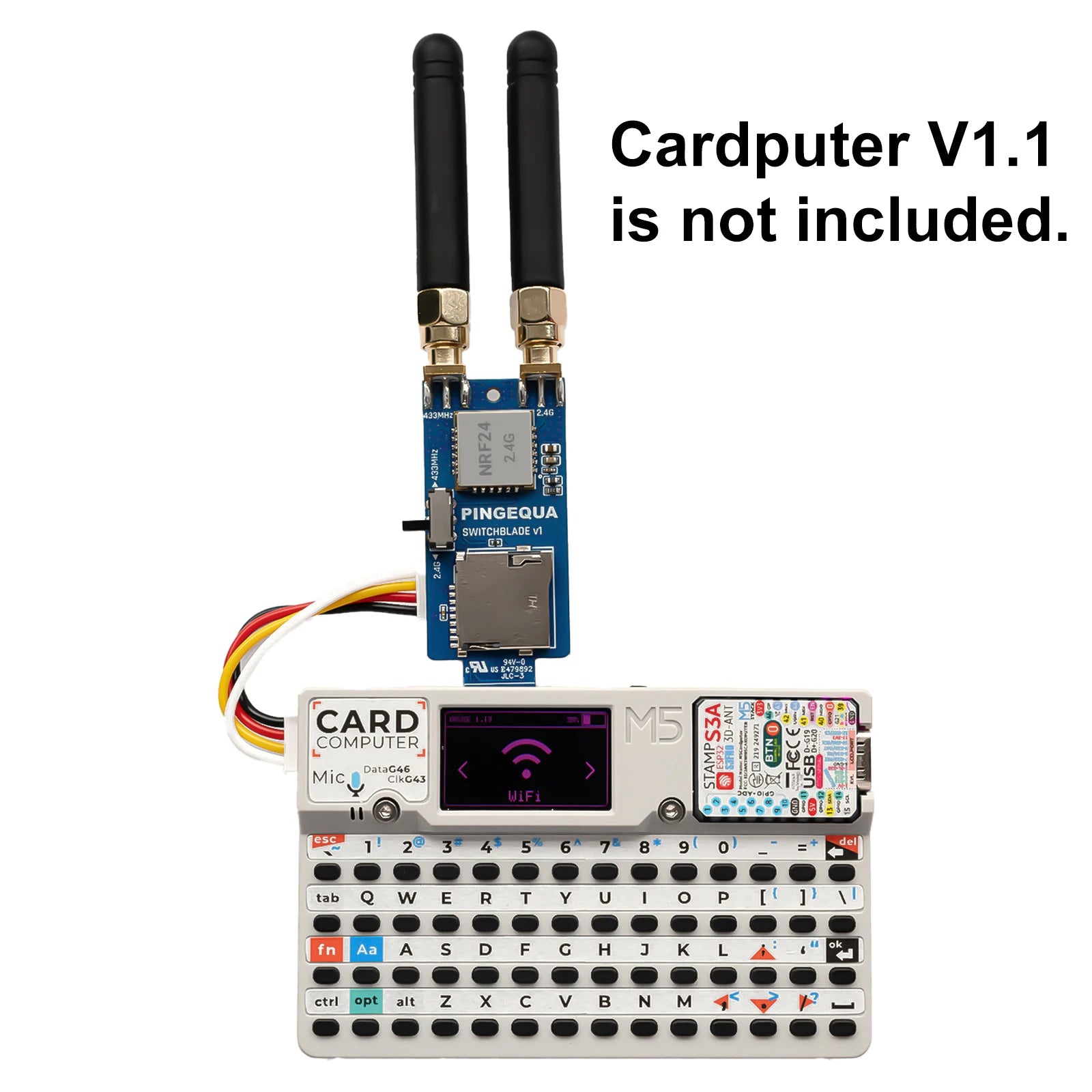 M5Stack Cardputer RF 3-in-1 Board NRF24L01+ PA/LNA & CC1101 Sub-GHz Module with MicroSD Slot, Plug & Play, Grove Cable