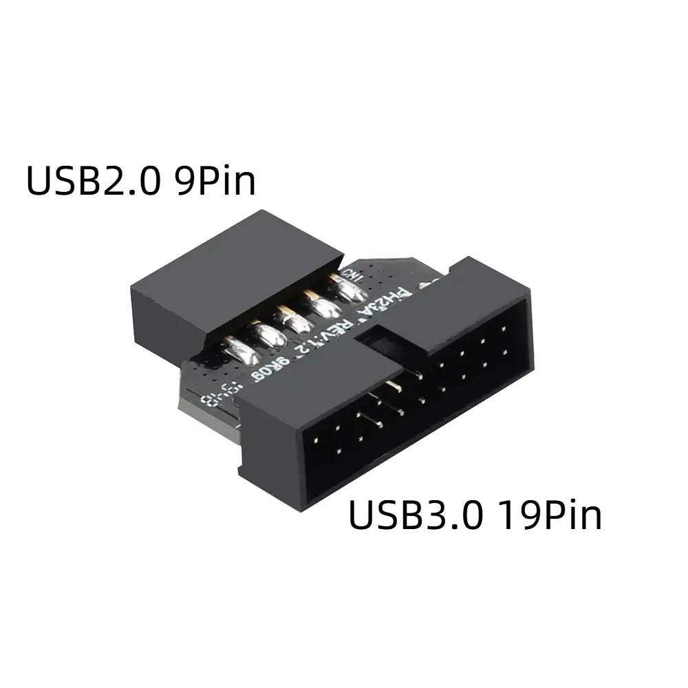 Motherboard USB 3.0 19-Pin To USB 2.0 9-Pin Adapter 9Pin to 19Pin Header 480Mbps Data Transmission Cable for Desktop Front Panel