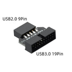 Motherboard USB 3.0 19-Pin To USB 2.0 9-Pin Adapter 9Pin to 19Pin Header 480Mbps Data Transmission Cable for Desktop Front Panel
