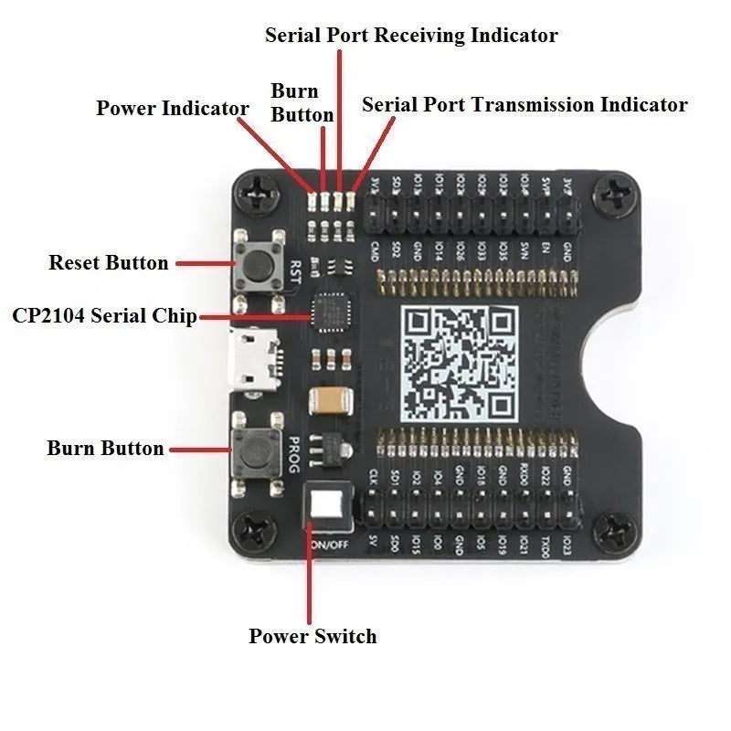 ESP8266 ESP-32 ESP32-WROVER Development Board Test Programmer Socket Downloader for ESP-01 ESP-12F ESP-07S ESP-12S ESP32
