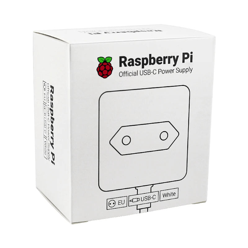 Original Raspberry Pi 4 Official USB-C Power Supply 5.1V 3A White Power Charger Power Adapter for Raspberry Pi 4 Model B