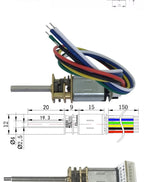 N20 Encoder Motor with Hall Sensor, 6V DC Micro Gear Motor Low Speed, M4 Threaded Shaft for DIY Robotics and Models