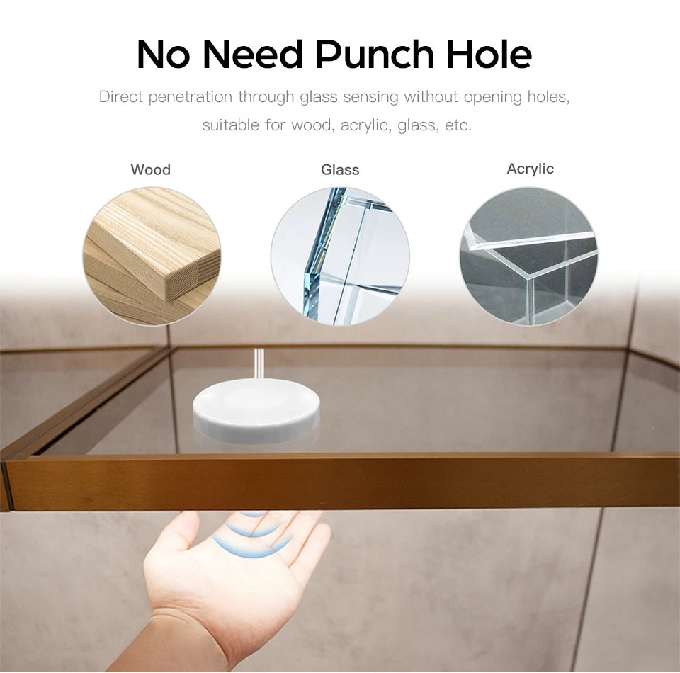 Sweep Dimmer Sensor Penetrating Switch 12V Wood Panel Touch Switch LED Dimmable Touch Sensing Hidden for Wood Furniture Lighting
