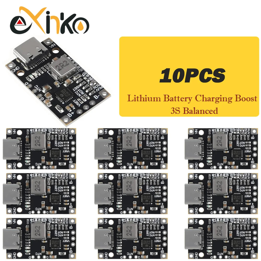 2S 3S Type-C USB BMS 15W 8.4V 12.6V 1.5A Lithium Battery Charging Boost Module With Balanced Support Fast Charge With Indicator