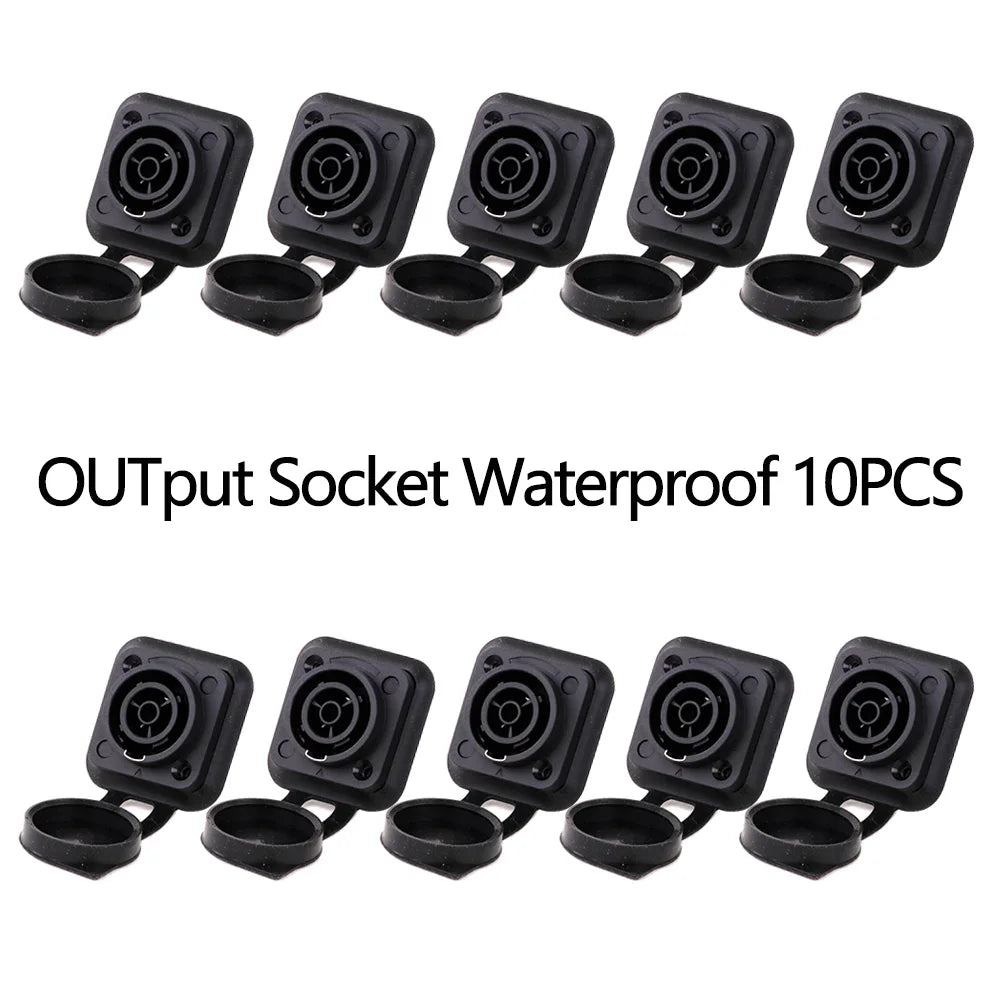 10pcs IN/OUTput 3Pin Waterproof PowerCON True Connector Female Jack,NAC3FX-W Power Female Socket IP65 PowerCon Chassis Connector