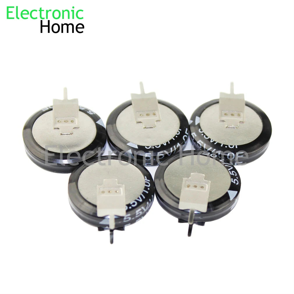 5PCS Button Farad Super Capacitor 5.5V 0.1F 0.22F 0.33F 0.47F 0.68F 1.0F 1.5F 4.0F  H-type V-type C-type  5.5V4.0F 5.5V1.0F