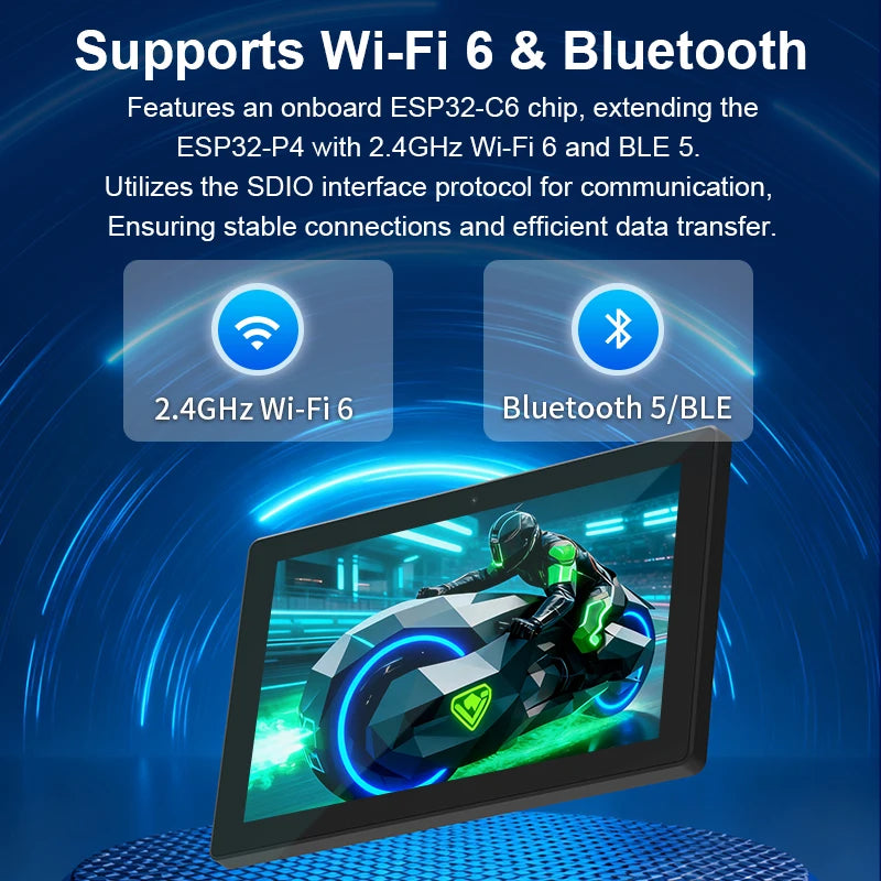 7.0-inch 1024 * 600 IPS capacitive touch ESP32P4 development board ESP32-C6 development board, with housing and camera