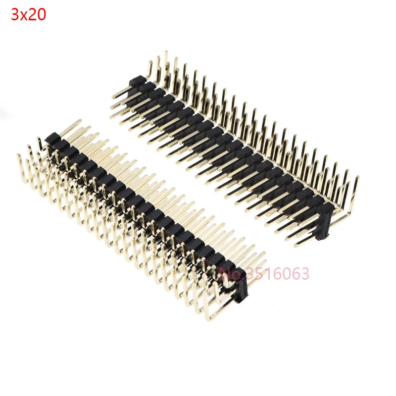 5PCS 90 degree Three Row Male 2.54MM Pitch Right Angle PIN Header Connector 3*2/3/4/5/6/7/8/10/20/40 PIN/P 3x/3/4/5/6/8/10/20/40