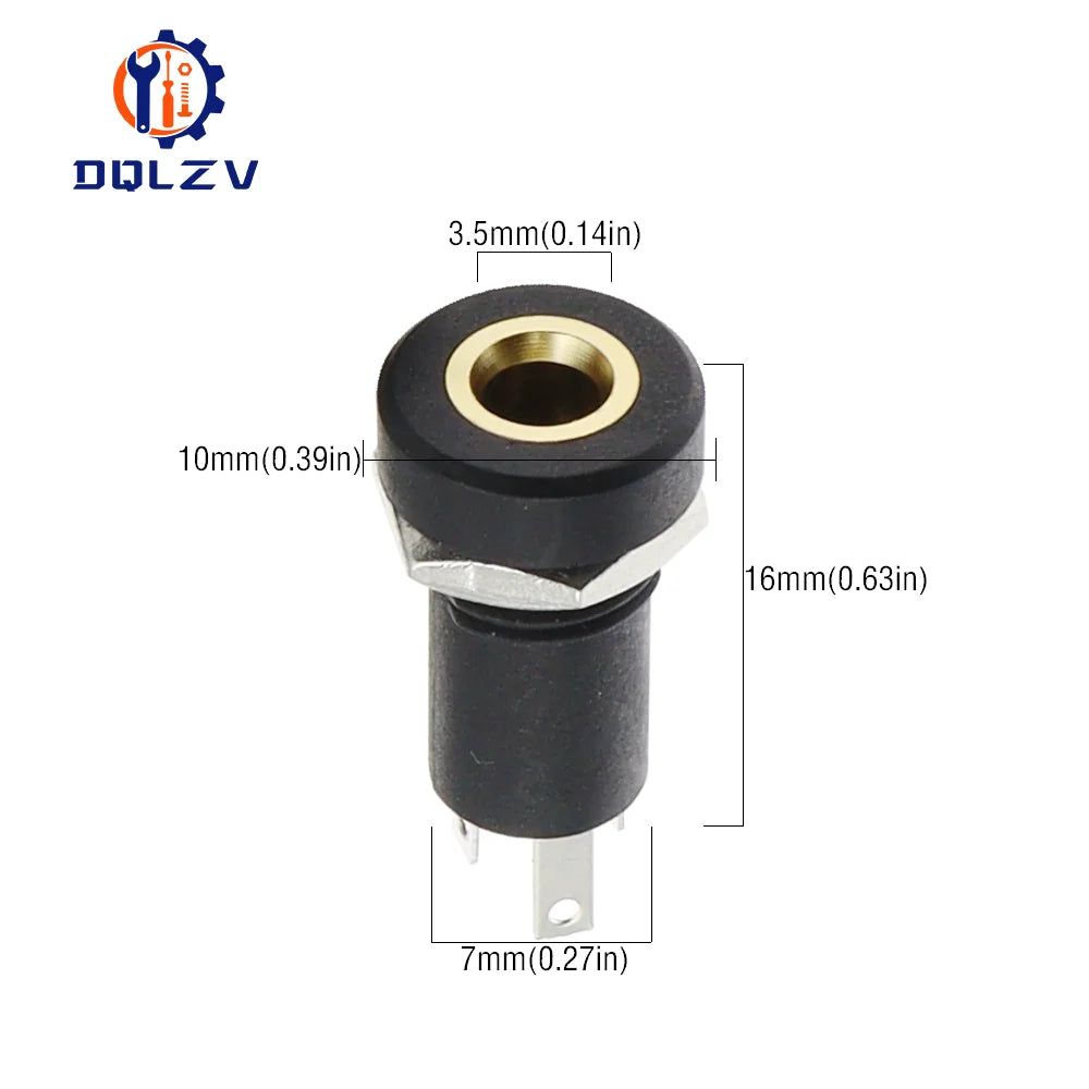 1/3/5PCS 3.5MM Audio Jack Socket Stereo 3 Pole Solder Panel Mount With Nut Connector Headphone Female Socket PJ-392A PJ392A