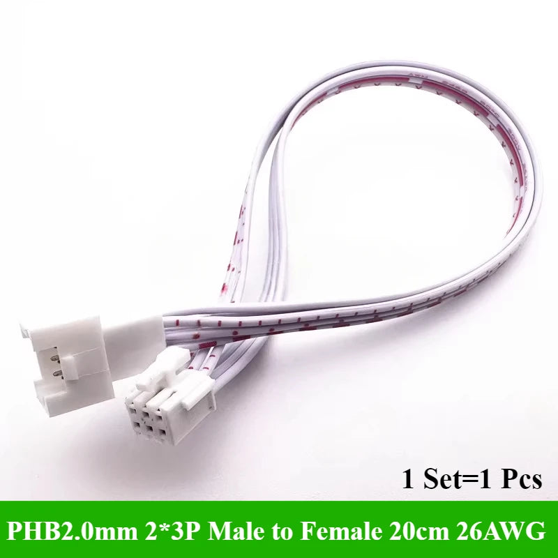 PHB2.0 PHB 2.0MM Pitch Double Row With Lock Catch Wire Cable Connector 2x2P/3P/4P/5P/6P 20cm 26AWG Male and Female Plug Socket