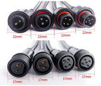 5/20Pcs M16 Waterproof 2 3 4 5 Pin IP65 Cable Wire Plug for LED Strips Male and Female Jack 22mm nut Connector Wire 20CM OD 6mm