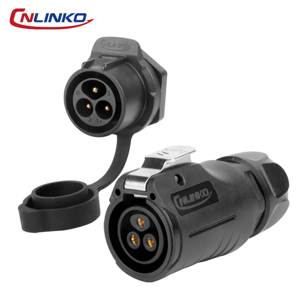 CNLINKO M20 PBT IP68 Waterproof Connector Upgraded LP20 2 3 Pin Circular Plug Socket Industrial Electrical Power Cable Connector