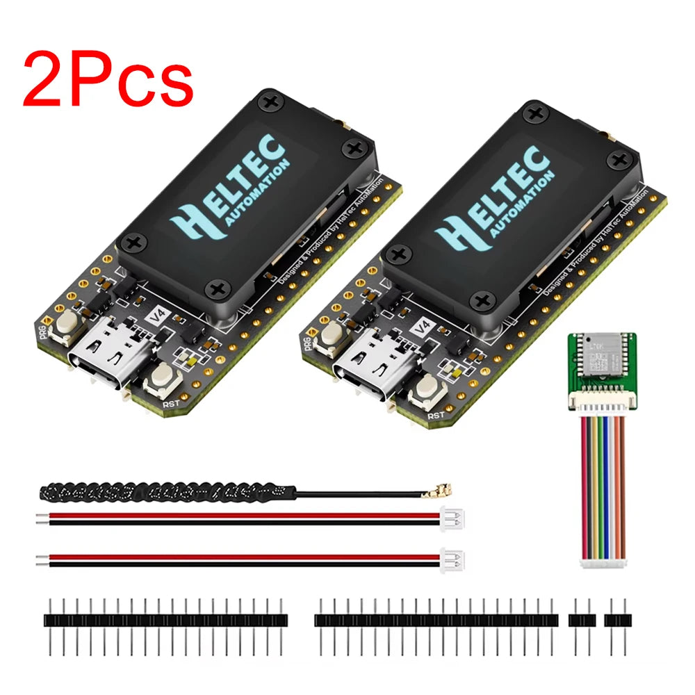 2PCS ﻿Meshtastic Heltec LoRa 32 V4 ESP32 SX1262 GPS 0.96 inch OLED Solar Powered Dev-Board Mesh WiFi LoRa BLE For Arduino IoT