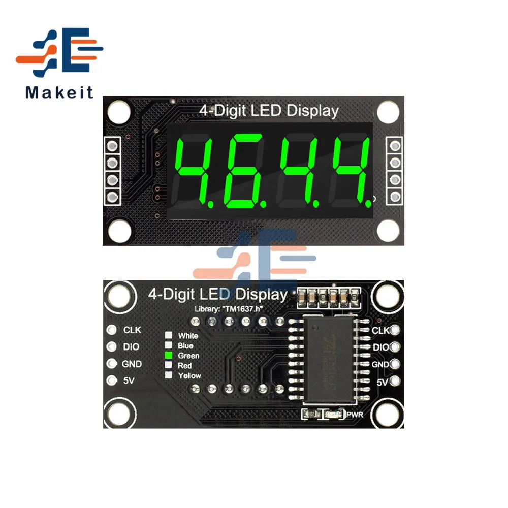0.36 Inch 4 Bits 6-Digit LED Digital Display Tube Module 5V 7 Segments TM1637 0.36" Anode Tube Decimal Display Module FIve Color