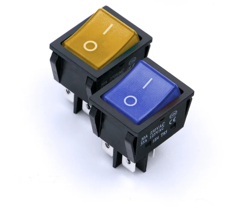 5PCS 16A 20A 30A Rocker Switch 220V 120V KCD7 KCD4 4 6 Pin Rocker Toggle Switch SPDT ON OFF Red Lighted Heavy Duty T125 T85