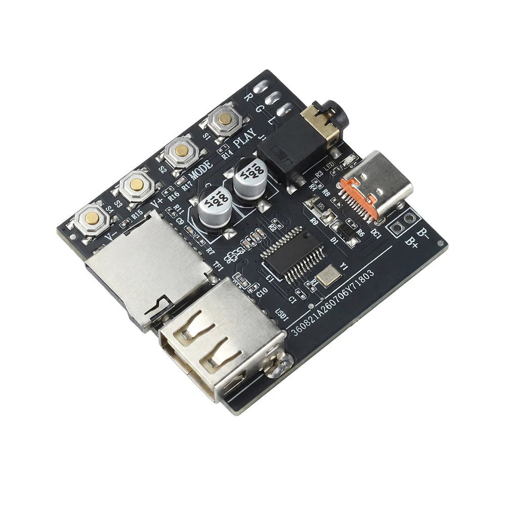 DC 5V BT 6.0 MP3 Audio Decoding Board Audio Receiver Module Type C Supports AAC Supports Online Tuning