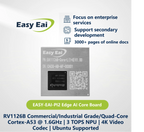 3 TOPS NPU AI Core Module, EASY EAI PI2 RV1126B LGA Package Core Board, Quad-Core A53 ARM Processor, 4K Vision Embedded Hardware
