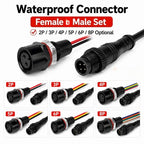 5PCS M12 IP65 Waterproof Aviation Connector 2 3 4 5 6 8 Pin Metal Panel Mount Male Plug Socket Pigtail Cable for Industrial Use