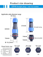 IP68 Waterproof Male Female Electrical Connector LD Series2/3/4/5/6/7/9-Pin Panel-Mount Screw Wire Cable Aviation Plug Connector
