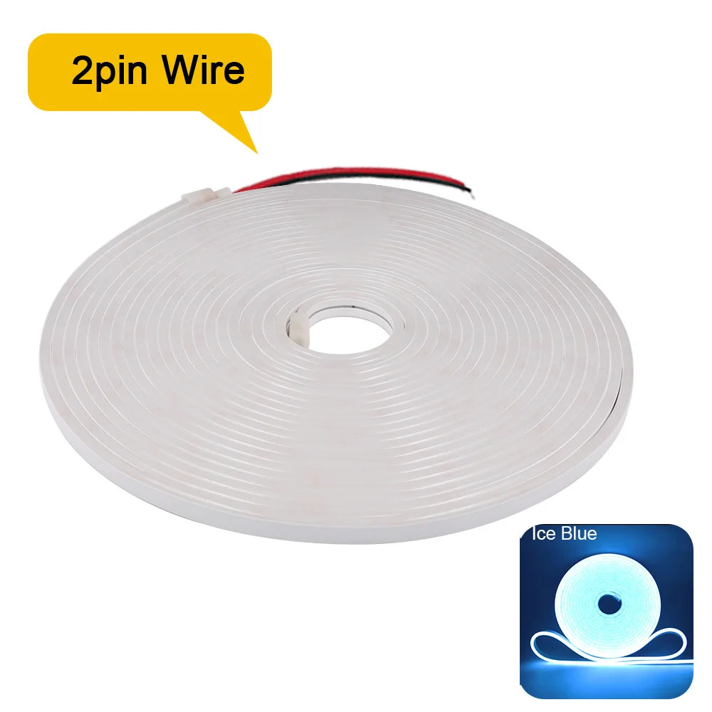 DC 12V 24V LED Neon Strip Light Neon Sign Waterproof Silicone Rope Lights Flexible Lamp Home Decoration with 2pin Wire 9 Colors