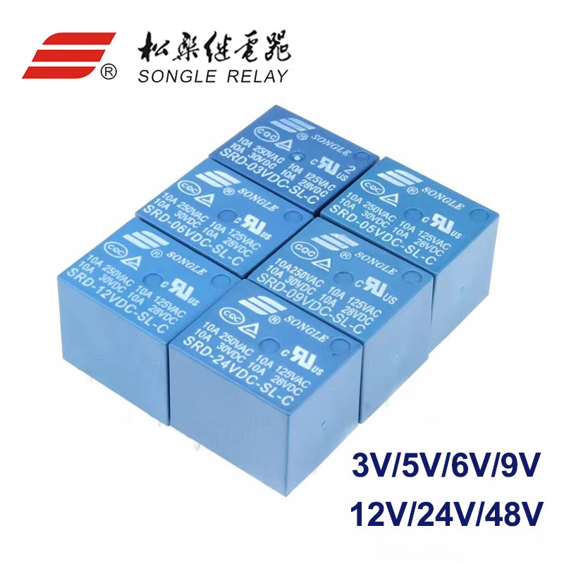 1Pcs New Relay SRD -05V 06V 09V 12V 24V 48VDC -SL-C Power Relay 10A 250VAC Relay 5PIN T73 SRD-05VDC-SL-C SRD-12VDC-SL-C