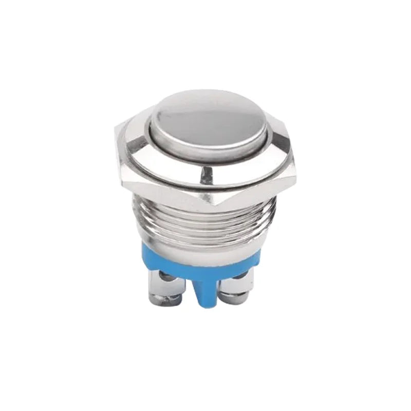 16mm Flat/High/Round Head Waterproof Momentary Reset Metal Push Button Switch Screw Terminal Car Engine Doorbell PC Power Switch