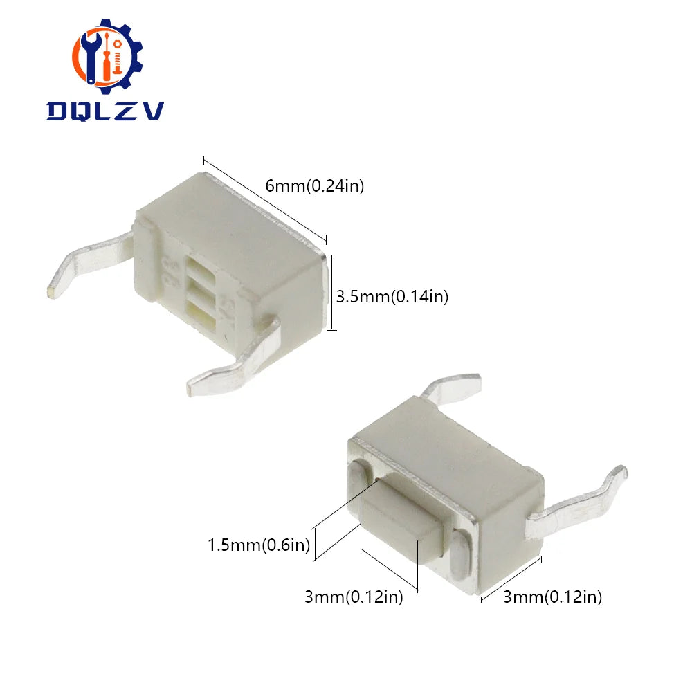 Tact Switch 3X6X4.3MM DIP 2Pin Connectors Push Button 3*6*4.3mm Tactile Switches White