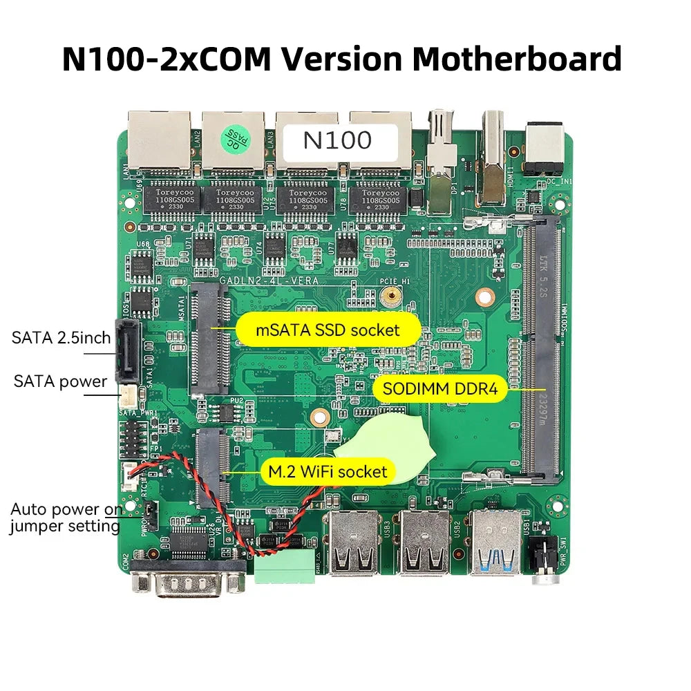4 Ethernet Mini PC Intel N100 N2830 J1900 J4125 N5105 CPUs X86 Firewall Router Pfsense OPNSENSE Windows Linux Virtual Machine