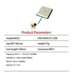 GPS/Beidou/GLONASS built-in active antenna 35x35x8mm high gain tri band M8N dedicated
