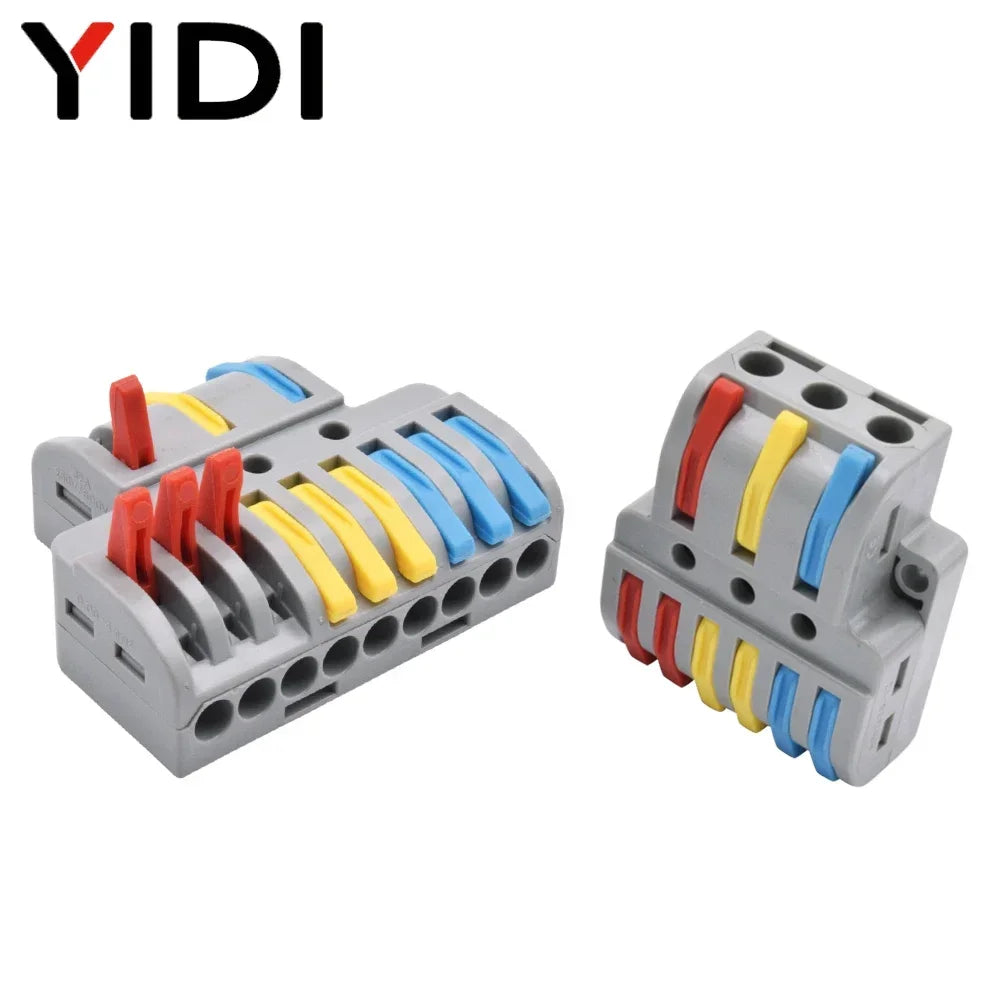 5pcs/lot Splitter Cable Push-in Lever Connection Terminal Block 1 In Multiple Out Combined Compact Quick Splice Wire Connector