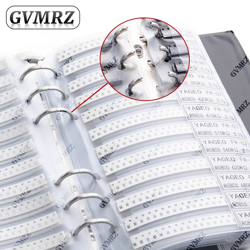 Sample Book Resistor Kit SMD Book Resistor Assortment Kit 0603 0805 1206 1% FR-07 170 Values 0R-10M Smd 0201 0402 DIY