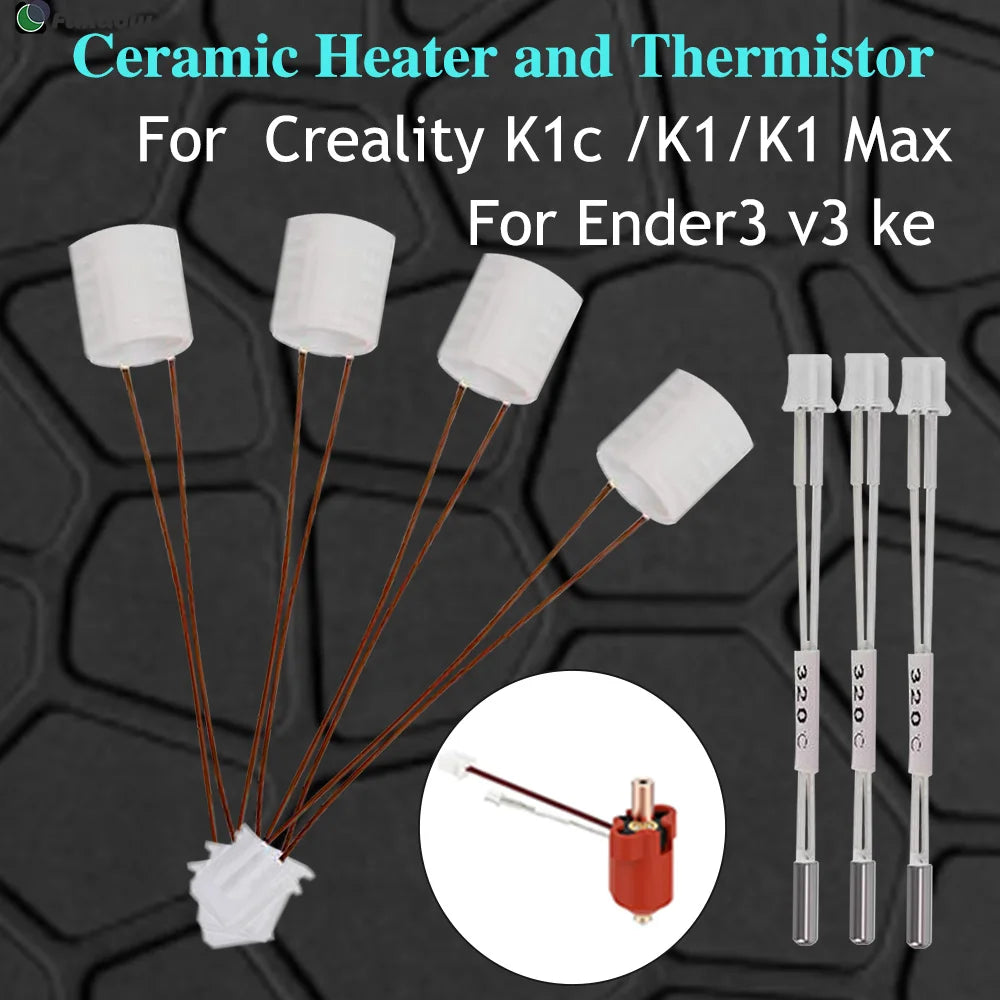 For Ender 3 V3 KE Ceramic Heater For Creality K1c /K1 /K1 Max Hotend Thermistor Cartridge Sensor & Ceramic Heating 24V 60W