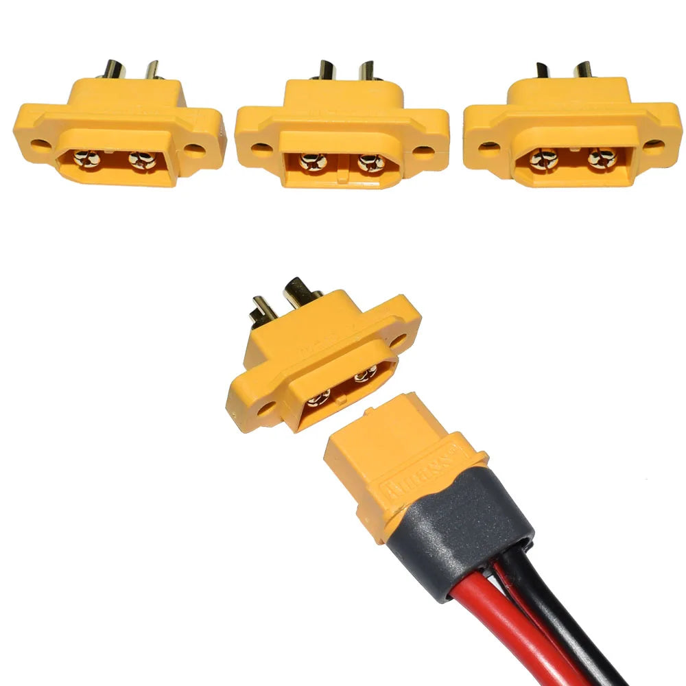 Amass XT60e m xt60e connector XT60E-M Mountable XT60e Male Plug Connector for RC Models Multicopter XT60E-M Connector XT60 Panel