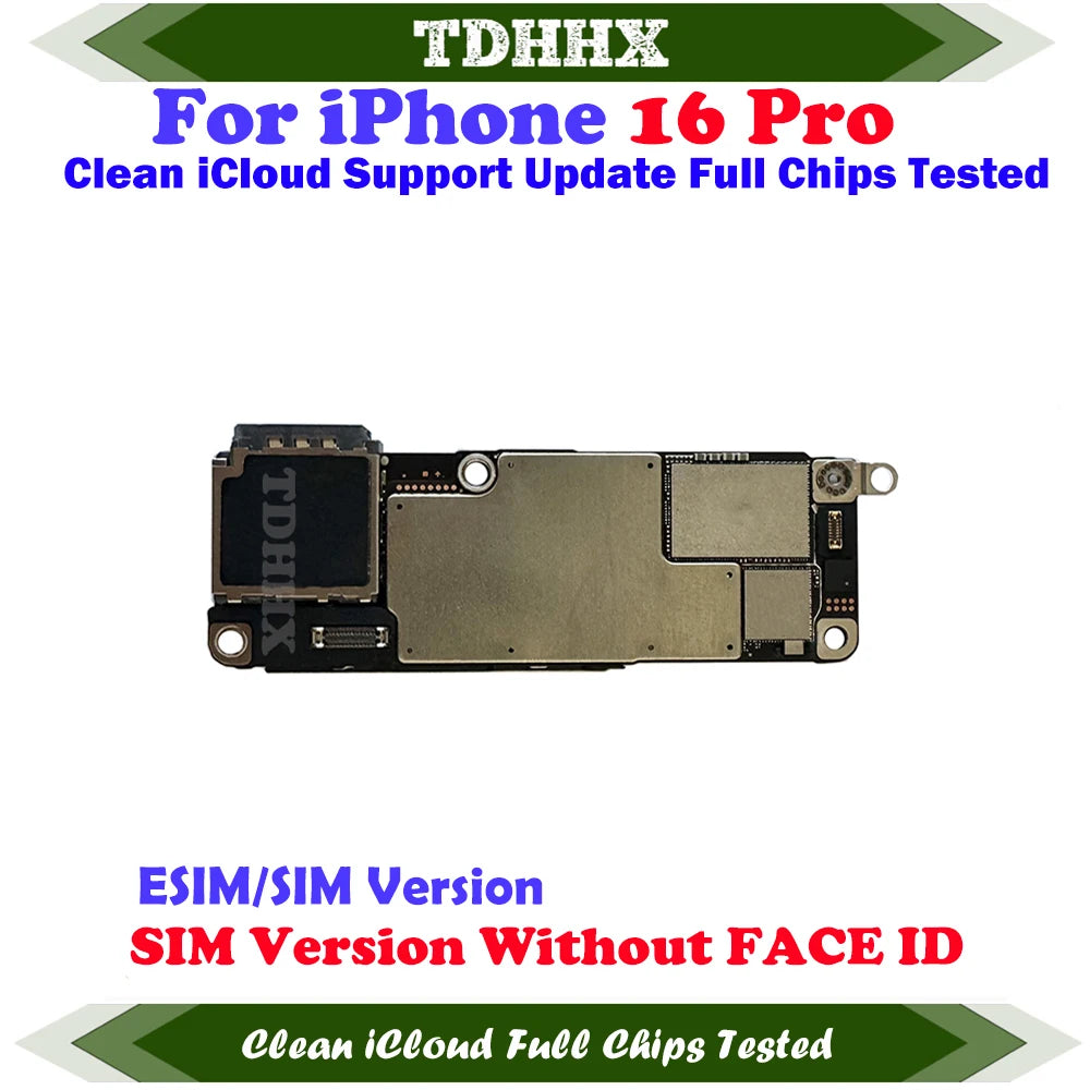 512gb Mainboard With system For iPhone 16 Pro Clean iCloud 256gb Logic Board 128G Full Function Support Update 16Pro Motherboard