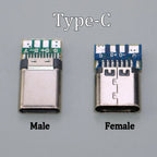 1PCS USB 3.1 Type C Connector 24 Pins Male/Female Socket Receptacle Adapter to Solder Wire & Cable 24 Pins Support PCB Board