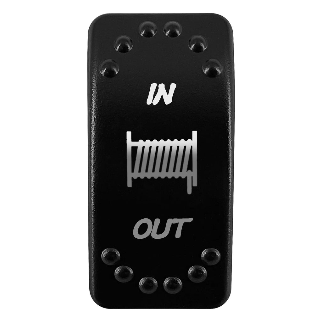 12V/24V Waterproof DPDT Momentary Rocker Switch ON-OFF-ON Arrows Winch In/Out Up/Down Toggle for Jeep, Dump Trailer, Truck, Boat