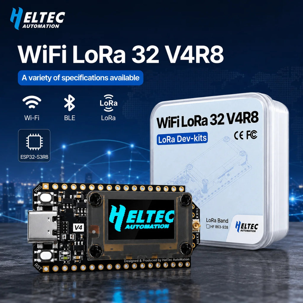 Heltec LoRa 32 V4 Meshcore Meshtastic ESP32-S3R8 8MB WiFi BLE GPS SX1262 0.96inch OLED Mesh Network 28dBm LoRa IoT Dev Board