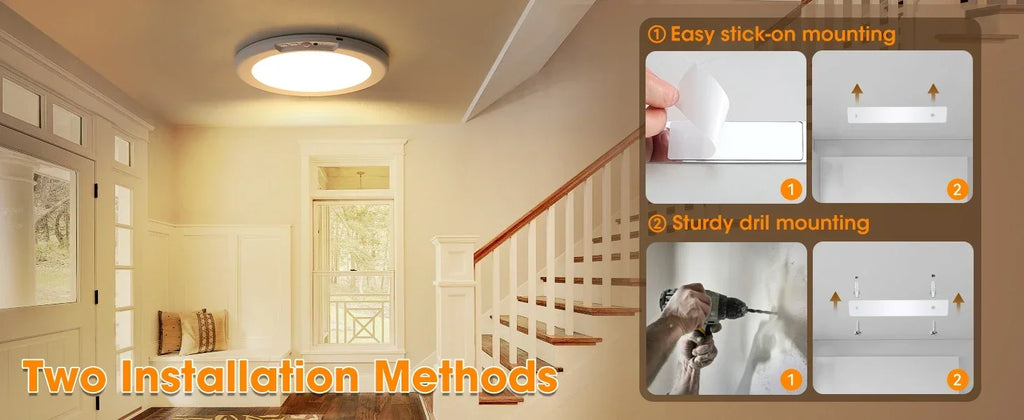 Magnetic Rechargeable Closet Light, Motion Sensor Wall Ceiling Lamp USB-C, Remote Control for Hallway Kitchen Stairs