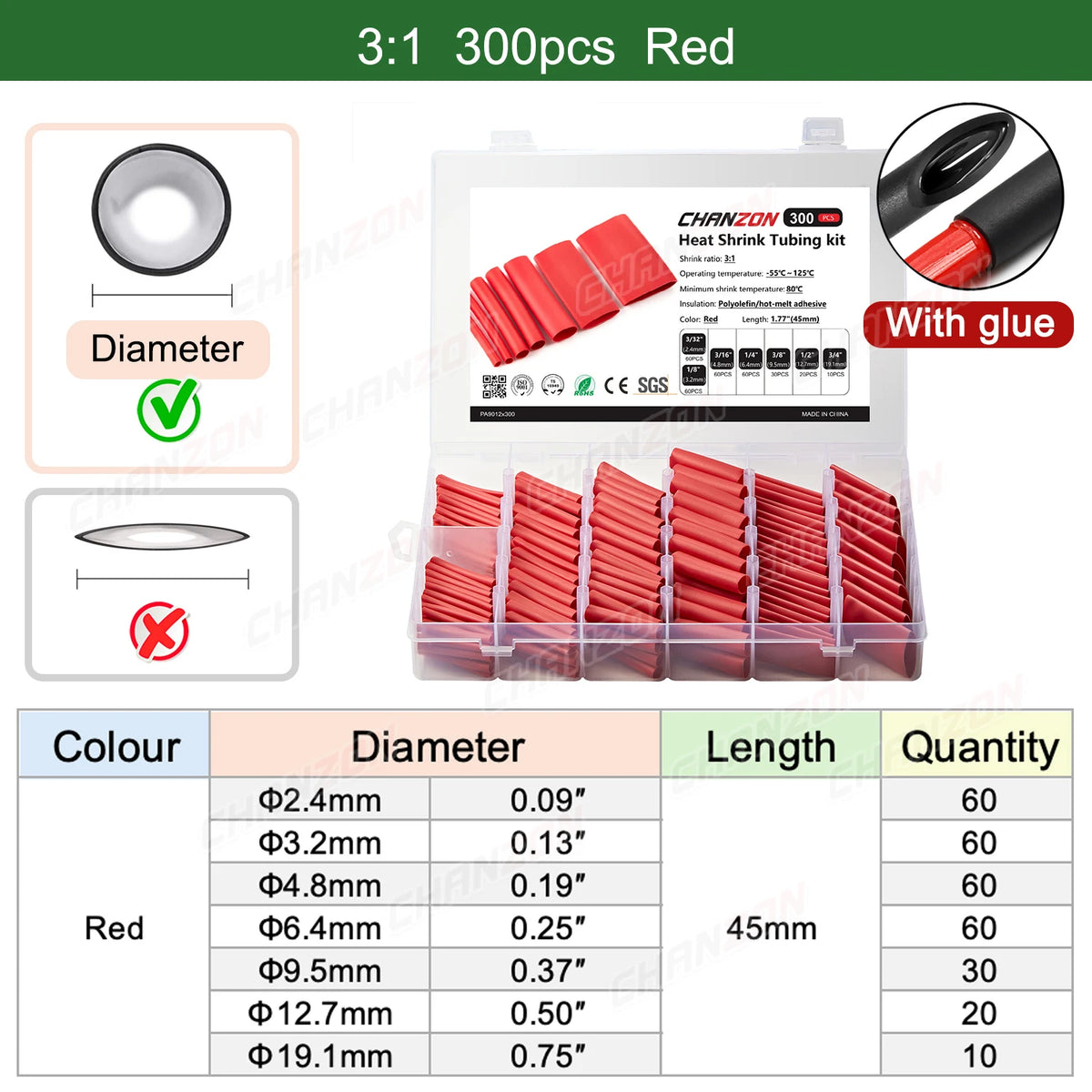 2:1 3:1 4:1 heat shrink tubes heat shrink tube kit Bag Shrinking Wrap Tubes Diy Repair Cables Heat-Shrink Pipe Assorted