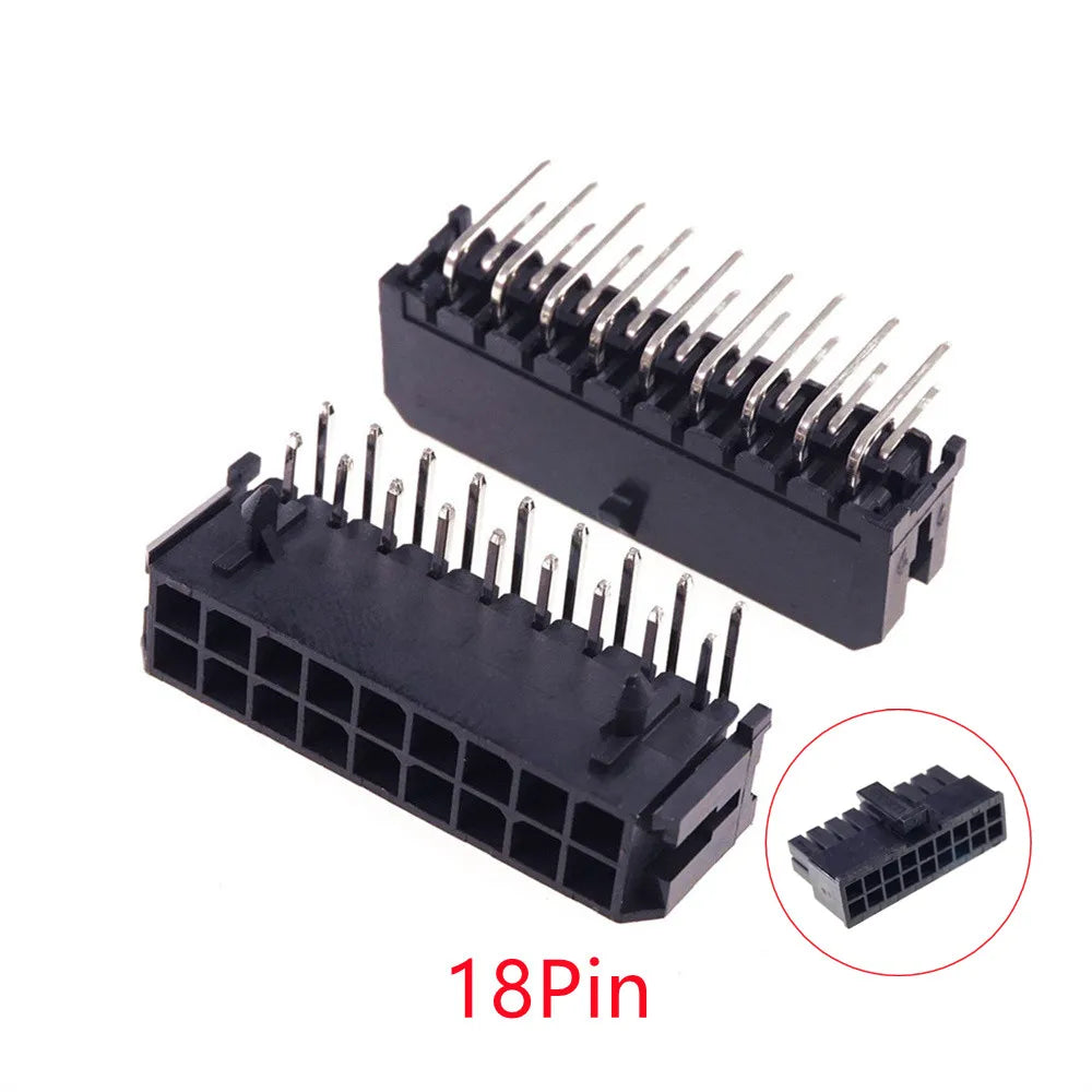 10/100Pcs 3.0mm Wafer Micro-Fit 3.0 Connector PCB Male Header Right Angle 2 4 6 8 10 12 14 16 18 20 22 24 Pin Board Solder 43045