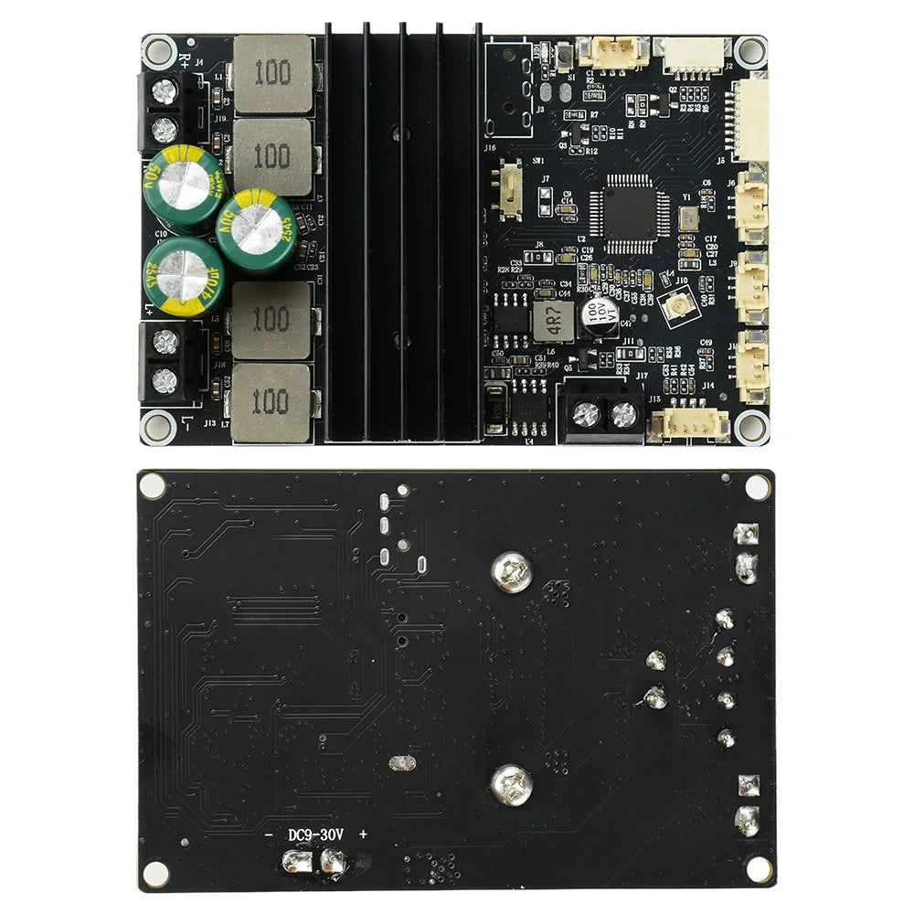 DC 9-30V Bluetooth Power Amplifier Module 2×100W Dual Channel APP Tuning Audio Board for Home Outdoor Speaker DIY Audio Upgrade