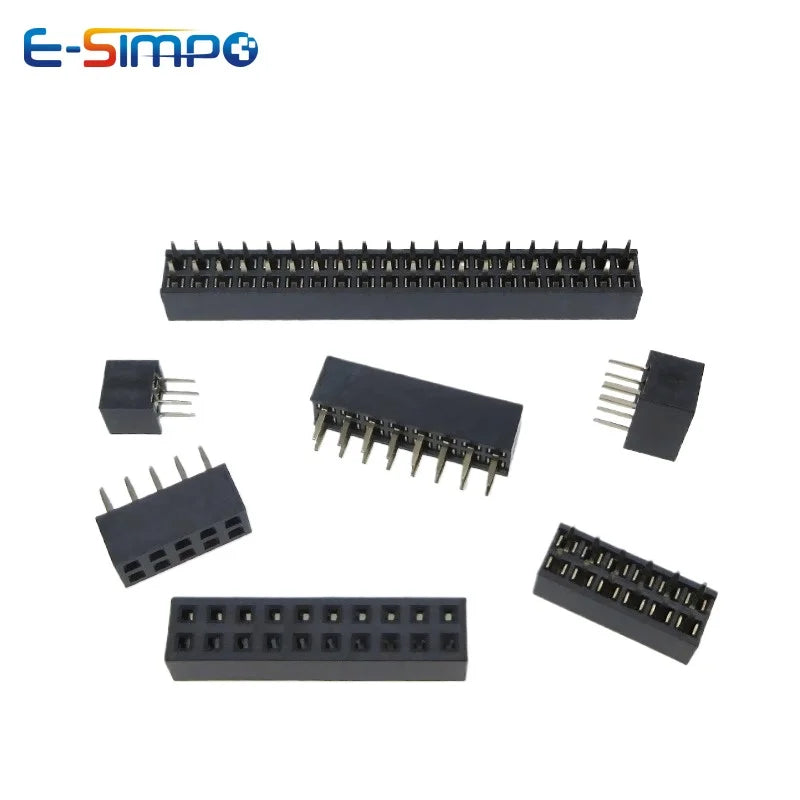 20PCS 2.0mm Double Row Straight Female 2-40P Pin Header Socket Connector 2x2/3/4/5/6/7/8/9/10/12/14/15/20/25/28/30Pin PH=4.3MM