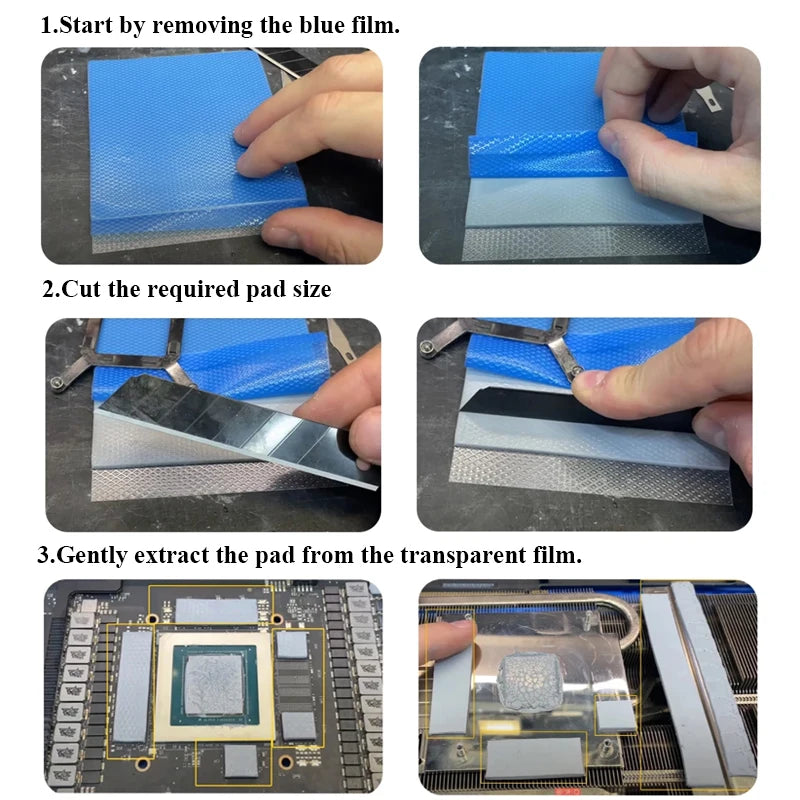 22W/mk 0.5mm 1.0mm Thermal Heat Dissipation Silicone Pad 100x100mm CPU/GPU Graphics Card Cooling Thermal Pad Silicone Grease Pad
