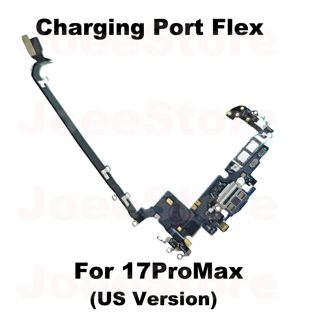 1pcs Charging Port Flex Cable for iPhone 17 17Pro 17ProMax Air US USB Charger Dock Connector With Microphone Ribbon Repair