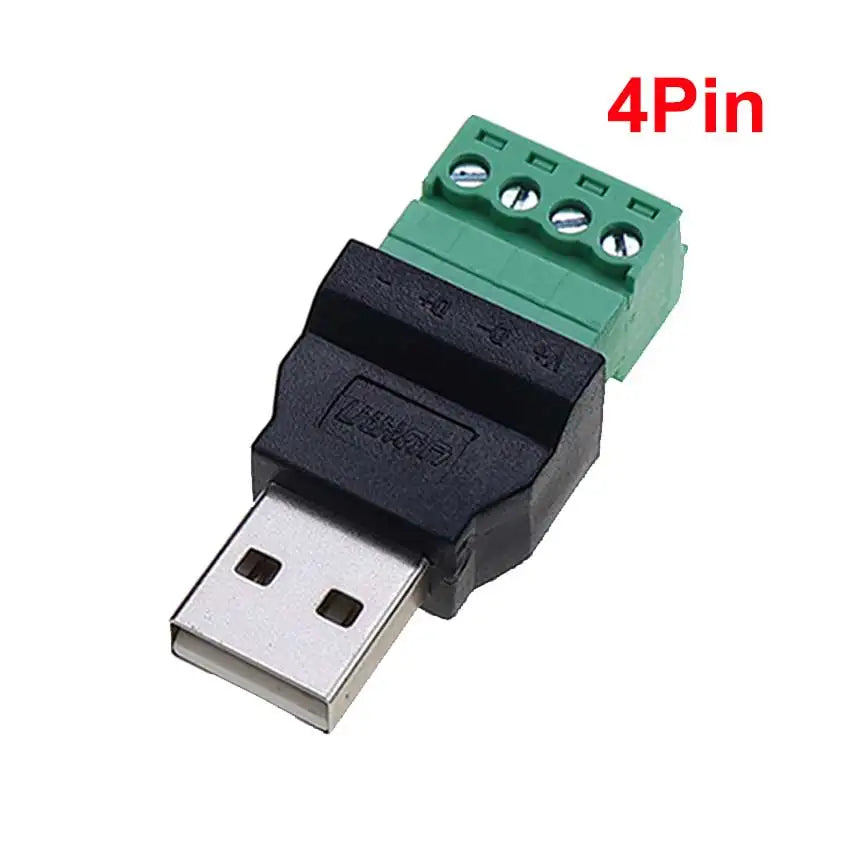 USB 2.0 Connector Avoid Welding Plugs USB Type A Male Female to 4Pin 5pin Screw Terminal Socket Adapter Plug For Computer TV