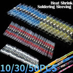 10/30/50PCS Waterproof welding heat shrinkable wire connector soldering sleeve wire terminal kit marine insulation