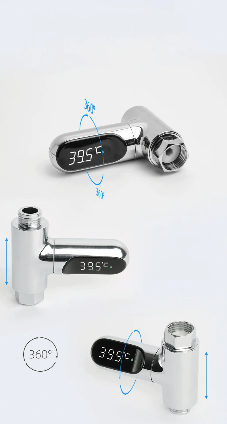 Universal Shower Head Hot Tub Water Temperature Monitor Electricity LED Display Bathing Temperature Meter Bathroom Accessories