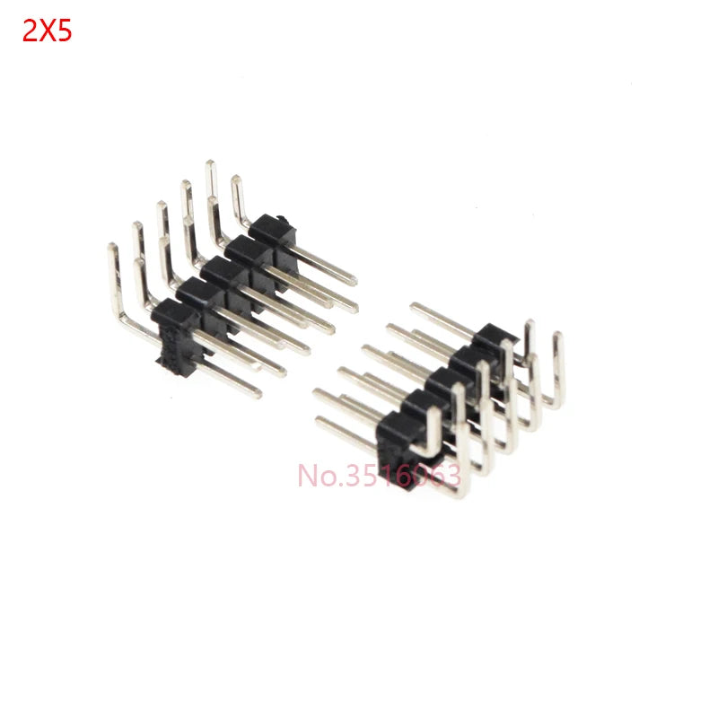 10PCS Double row MALE 2.54MM PITCH Right Angle PIN Header connector 2*2/3/4/5/6/7/8/9/10/16/20/40 PIN/P 2x/3/4/5/6/8/10/16/20/40