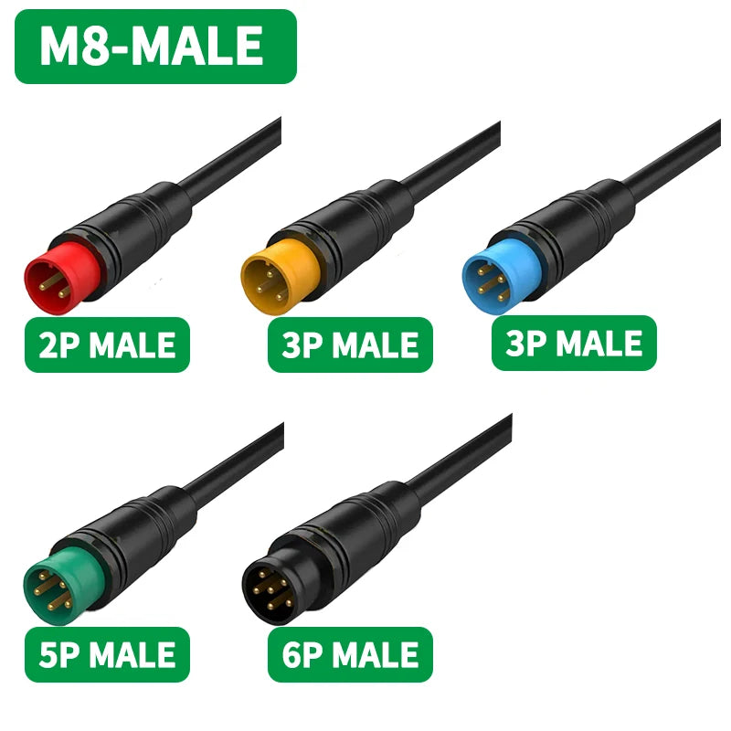 5/10/100 Sets M6/M8 Mini Ebike Display Connector Quick Plug Connecting Wires 2/3/4/5/6P Julet Sensor Connector With Cable 20CM
